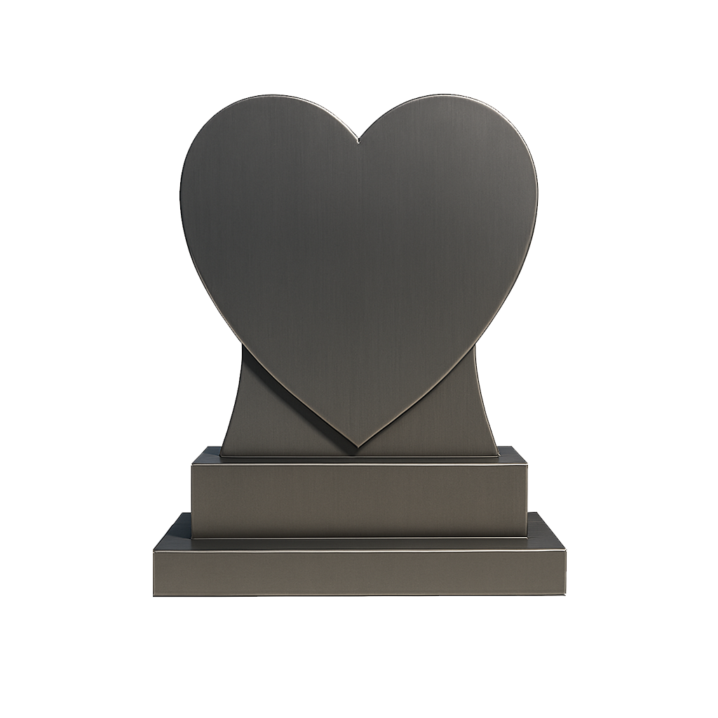 Grabstein Herzform aus basalt